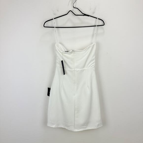 Lulus Divine Sensation White 3D Embroidered Strapless Mini Dress Medium NWT - Picture 11 of 12